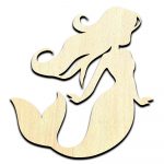 Mermaid #4 Laser Cut Out Unfinished Wood Shape Craft Supply