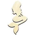 Mermaid #6 Laser Cut Out Unfinished Wood Shape Craft Supply