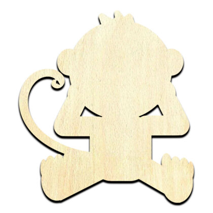 Monkey Cartoon Unfinished Wood Shape Craft Supply