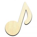 Music Note 3 Laser Cut Out Unfinished Wood Shape Craft Supply