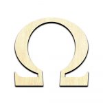 Omega Symbol Laser Cut Out Unfinished Wood Shape Craft Supply