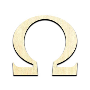 Omega Symbol Laser Cut Out Unfinished Wood Shape Craft Supply