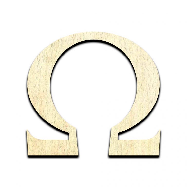 Omega Symbol Laser Cut Out Unfinished Wood Shape Craft Supply