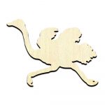 Ostrich Running 1 Unfinished Wood Shape Craft Supply