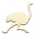 Ostrich Running 2 Unfinished Wood Shape Craft Supply