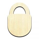 Padlock Laser Cut Out Unfinished Wood Shape Craft Supply