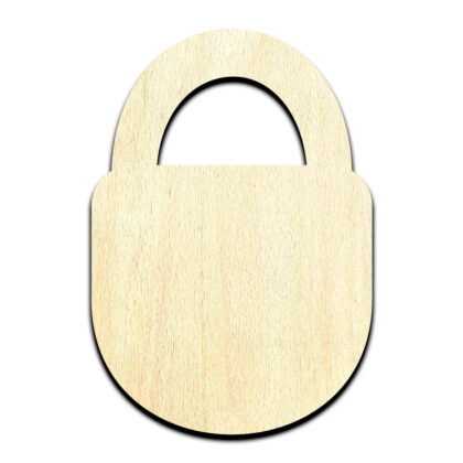 Padlock Laser Cut Out Unfinished Wood Shape Craft Supply