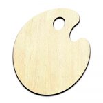 Paint Palette Laser Cut Out Unfinished Wood Shape Craft Supply