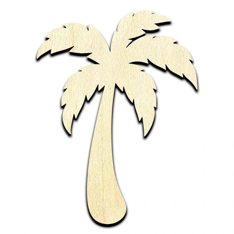 Palm Tree Laser Cut Out Unfinished Wood Shape Craft Supply