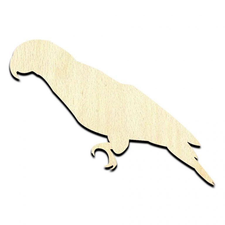 Parrot Bird Unfinished Wood Shape Craft Supply