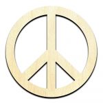 Peace Symbol Cut Out Unfinished Wood Shape Craft Supply