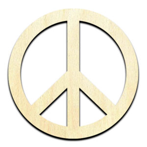 Peace Symbol Cut Out Unfinished Wood Shape Craft Supply