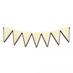 Pennant Banner Laser Cut Out Unfinished Wood Shape Craft Supply