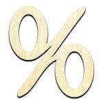 Percent Symbol Laser Cut Out Unfinished Wood Shape Craft Supply