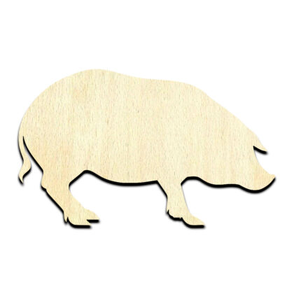 Pig 2 Unfinished Wood Shape Craft Supply