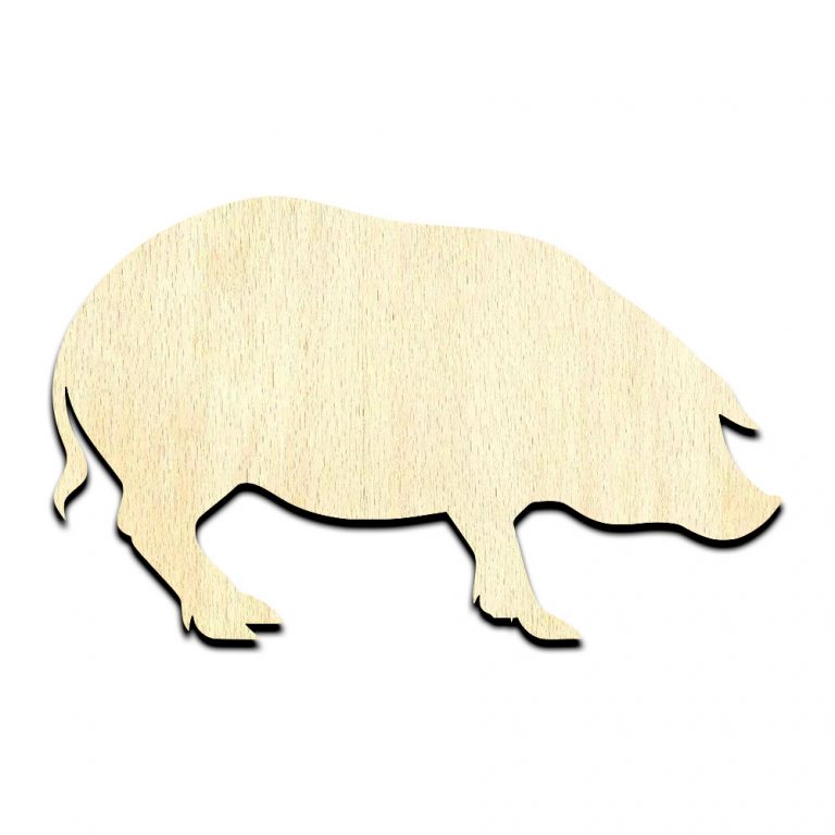 Pig 2 Unfinished Wood Shape Craft Supply