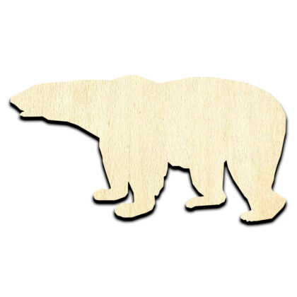Polar Bear Laser Cut Out Unfinished Wood Shape Craft Supply