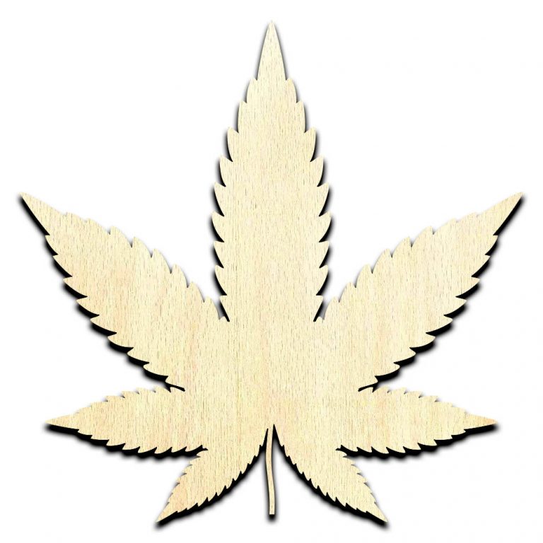 Marijuana Cannabis Pot Leaf Laser Cut Out Unfinished Wood Shape Craft Supply