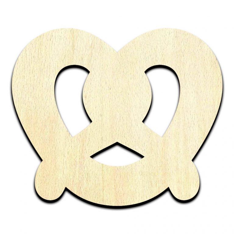 Pretzel Laser Cut Out Unfinished Wood Shape Craft Supply