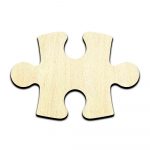 Puzzle Piece Laser Cut Out Unfinished Wood Shape Craft Supply