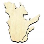 Quebec Canada Laser Cut Out Unfinished Wood Shape Craft Supply