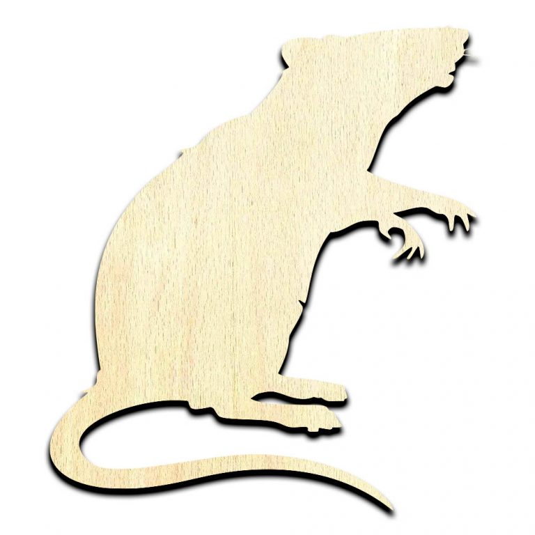 Rat Laser Cut Out Unfinished Wood Shape Craft Supply