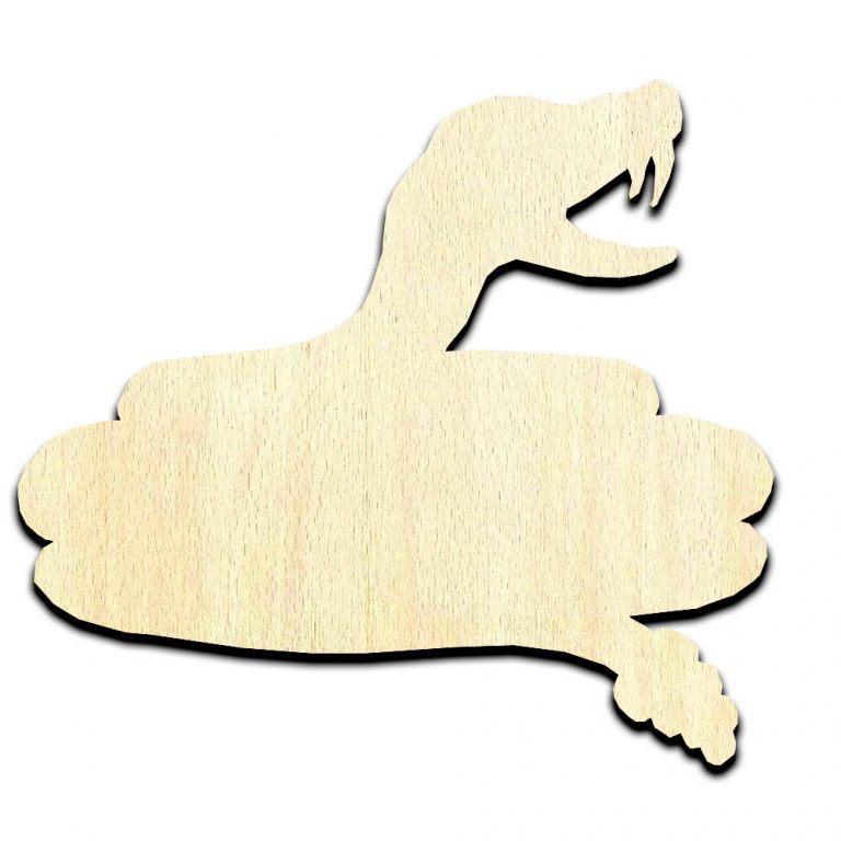 Rattlesnake Laser Cut Out Unfinished Wood Shape Craft Supply