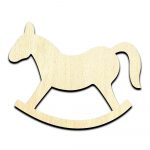Rocking Horse Cut Out Unfinished Wood Shape Craft Supply