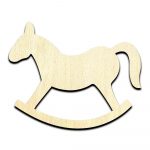 Rocking Horse Cut Out Unfinished Wood Shape Craft Supply