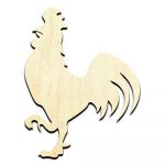 Rooster 2 Puppy Unfinished Wood Shape Craft Supply