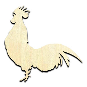 Rooster 3 Laser Cut Out Unfinished Wood Shape Craft Supply