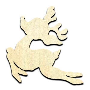 Rudolph Christmas Reindeer Laser Cut Out Unfinished Wood Shape Craft