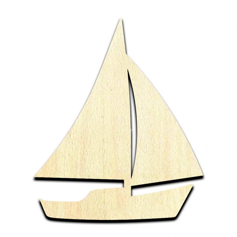 Sailboat Laser Cut Out Unfinished Wood Shape Craft Supply