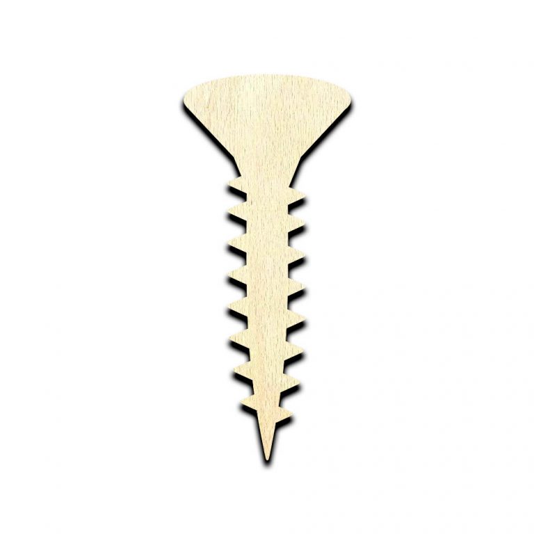 Wood Screw Laser Cut Out Unfinished Wood Shape Craft Supply