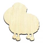 Sheep Cartoon Cut Out Unfinished Wood Shape Craft Supply