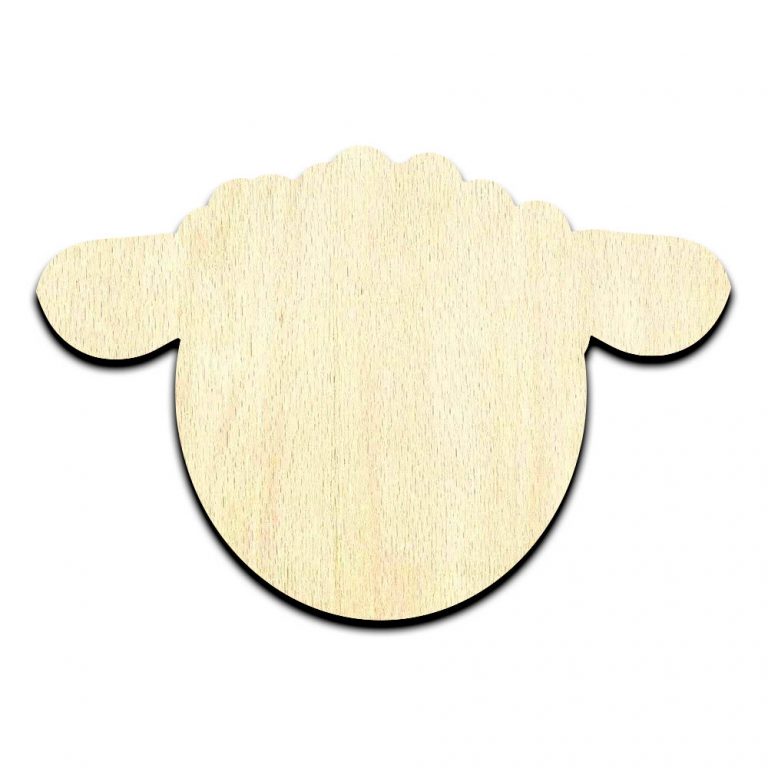 Sheep Head Cut Out Unfinished Wood Shape Craft Supply