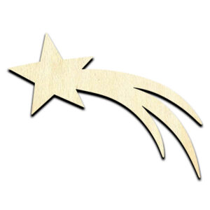 Shooting Star Laser Cut Out Unfinished Wood Shape Craft