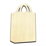 Shopping Bag Laser Cut Out Unfinished Wood Shape Craft Supply