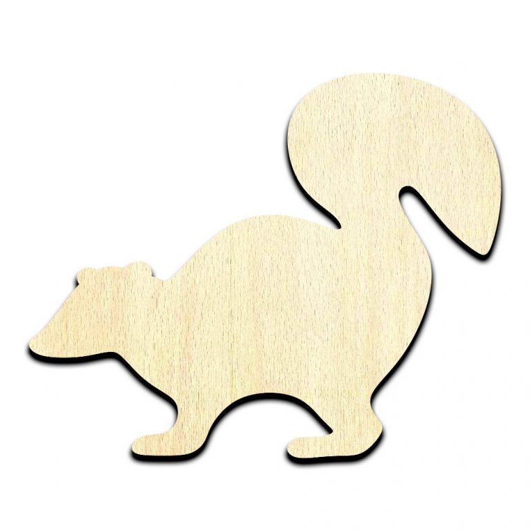 Skunk Laser Cut Out Unfinished Wood Shape Craft Supply