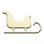 Sleigh Christmas Laser Cut Out Unfinished Wood Shape Craft