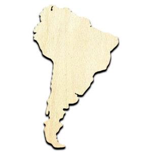 South America Cut Out Unfinished Wood Shape Craft