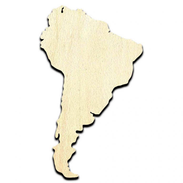 South America Cut Out Unfinished Wood Shape Craft