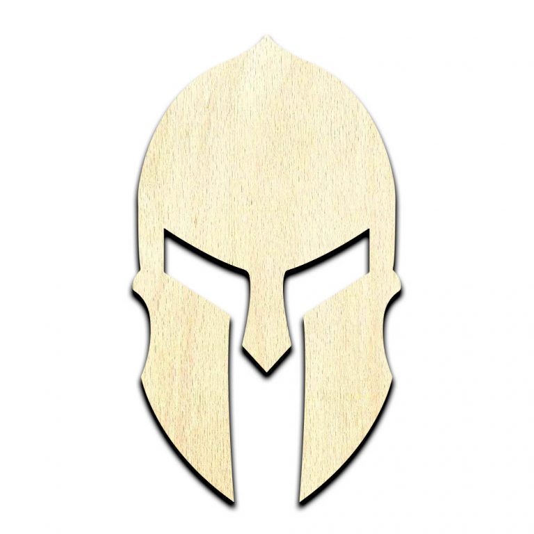 Spartan Helmet Laser Cut Out Unfinished Wood Shape Craft Supply