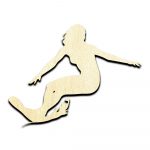 Surfer Girl Cut Out Unfinished Wood Shape Craft Supply