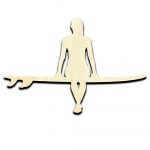 Surfer Girl 3 Cut Out Unfinished Wood Shape Craft Supply