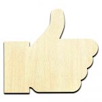 Thumbs Up Cut Out Unfinished Wood Shape Craft Supply