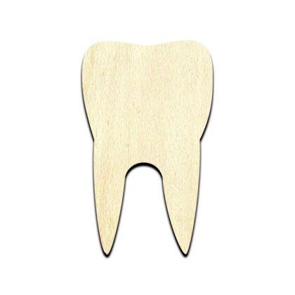 Tooth Molar Unfinished Wood Shape Craft Supply