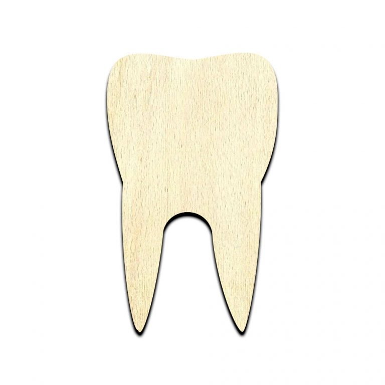 Tooth Molar Unfinished Wood Shape Craft Supply