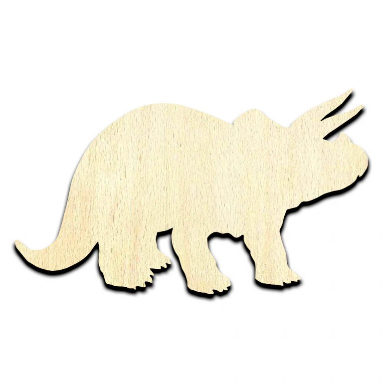 Triceratops Laser Cut Out Unfinished Wood Shape Craft Supply