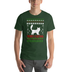 Merry Catmas Cat Lovers Ugly Christmas Short-Sleeve Unisex T-Shirt - Image 4